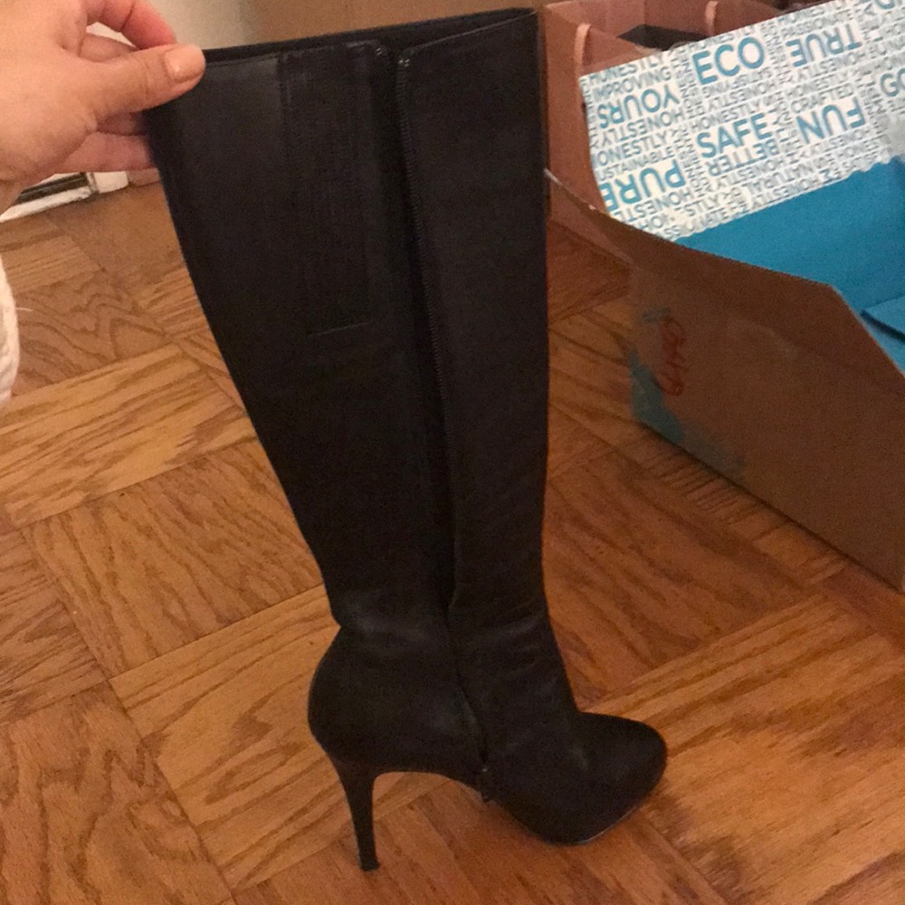 Christian Louboutin Black calfskin knee high boots